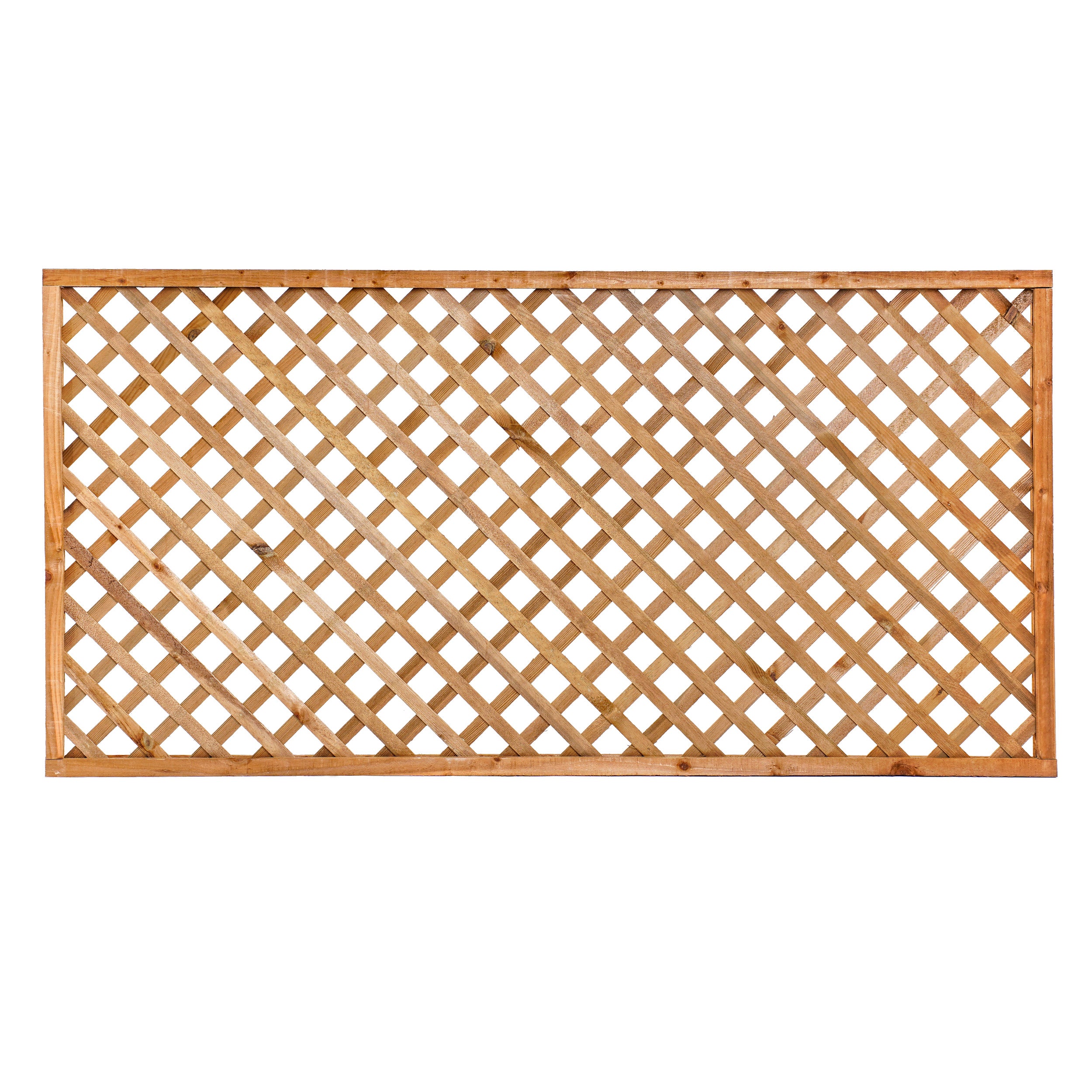 6ft x 3ft Diamond Lattice Trellis - Pressure Treated Brown