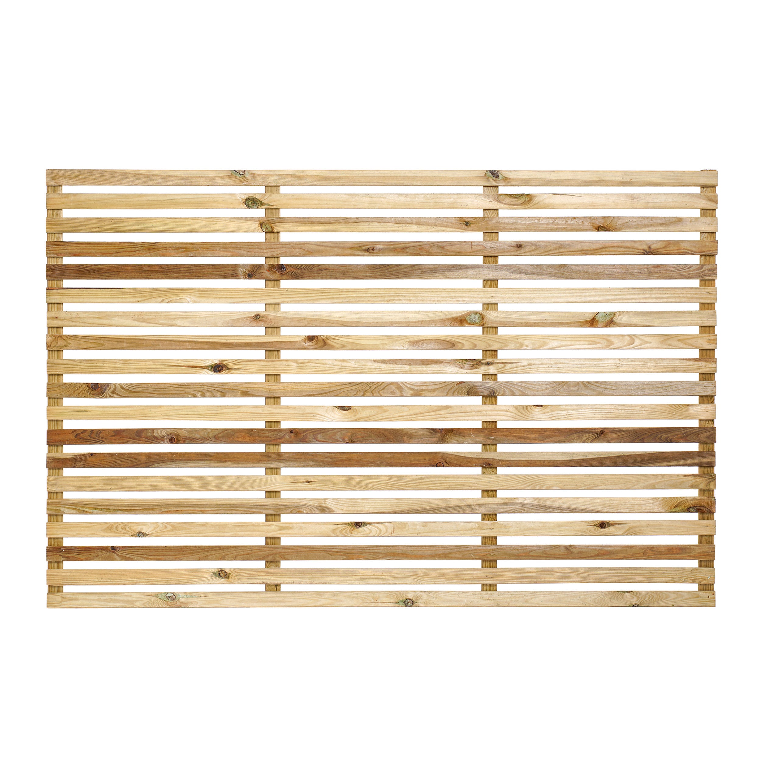 6ft x 4ft Single Slatted Fence Panel - Pressure Treated Green