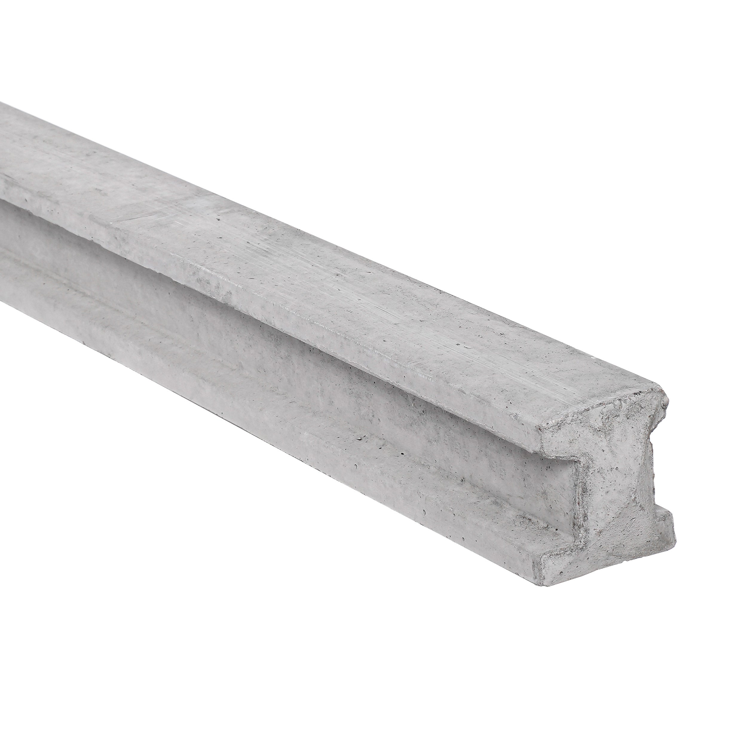 Zoomed in end of Concrete Inter Slot Fence Post
