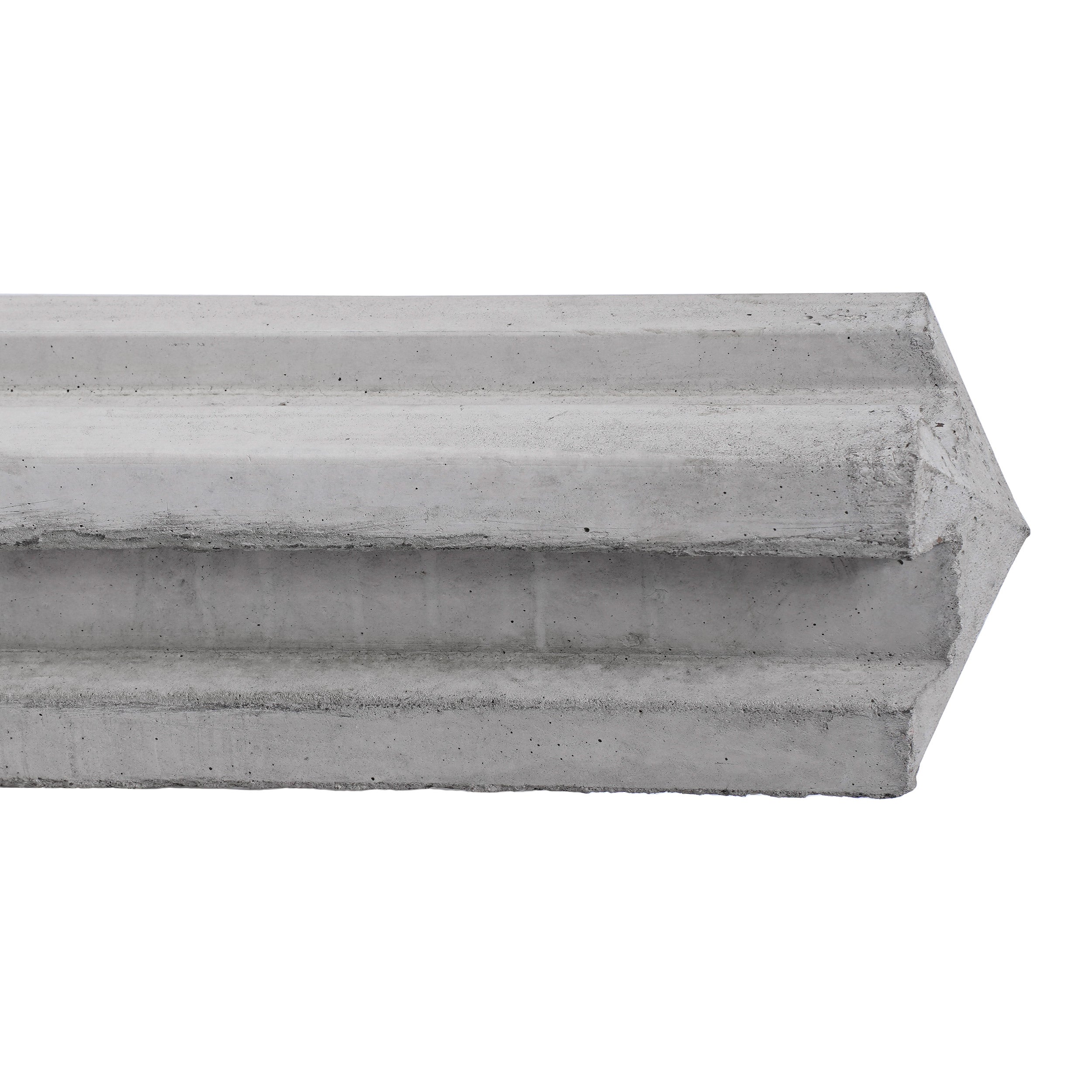 Zoomed in Concrete Three Way Fence Post
