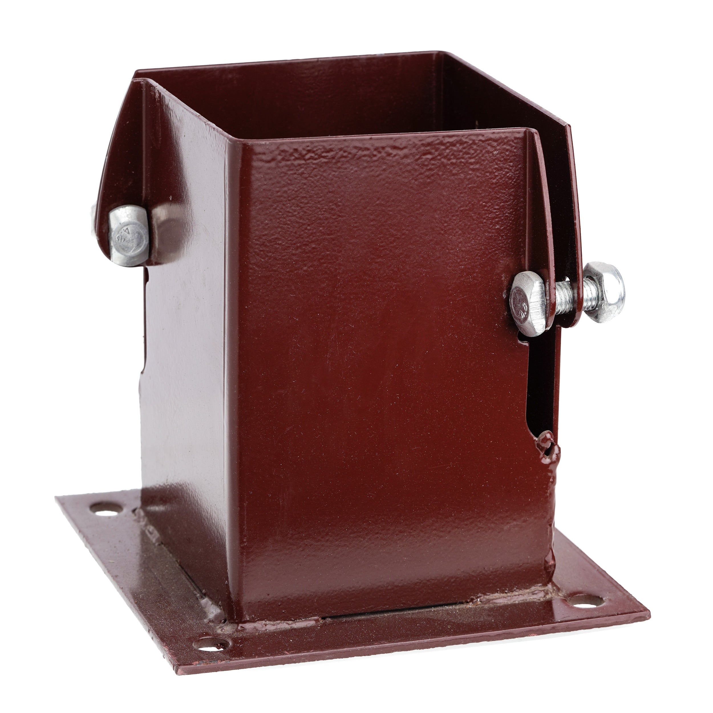 Zoomed in Burgandy Bolt Down Post Anchor