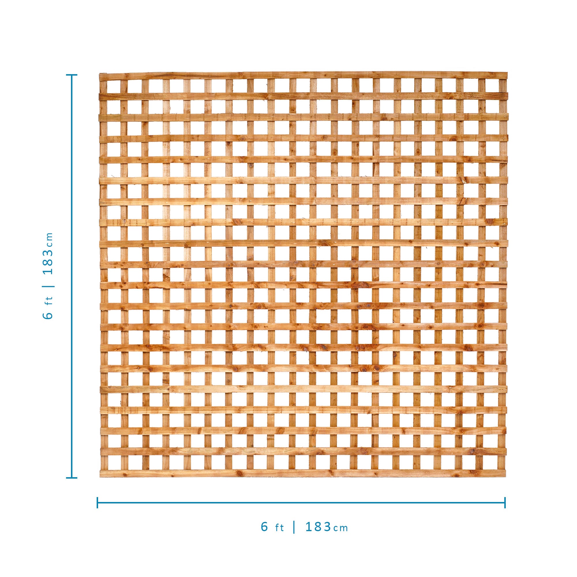 6ft x 6ft Traditional Privacy Square Trellis - Pressure Treated Brown