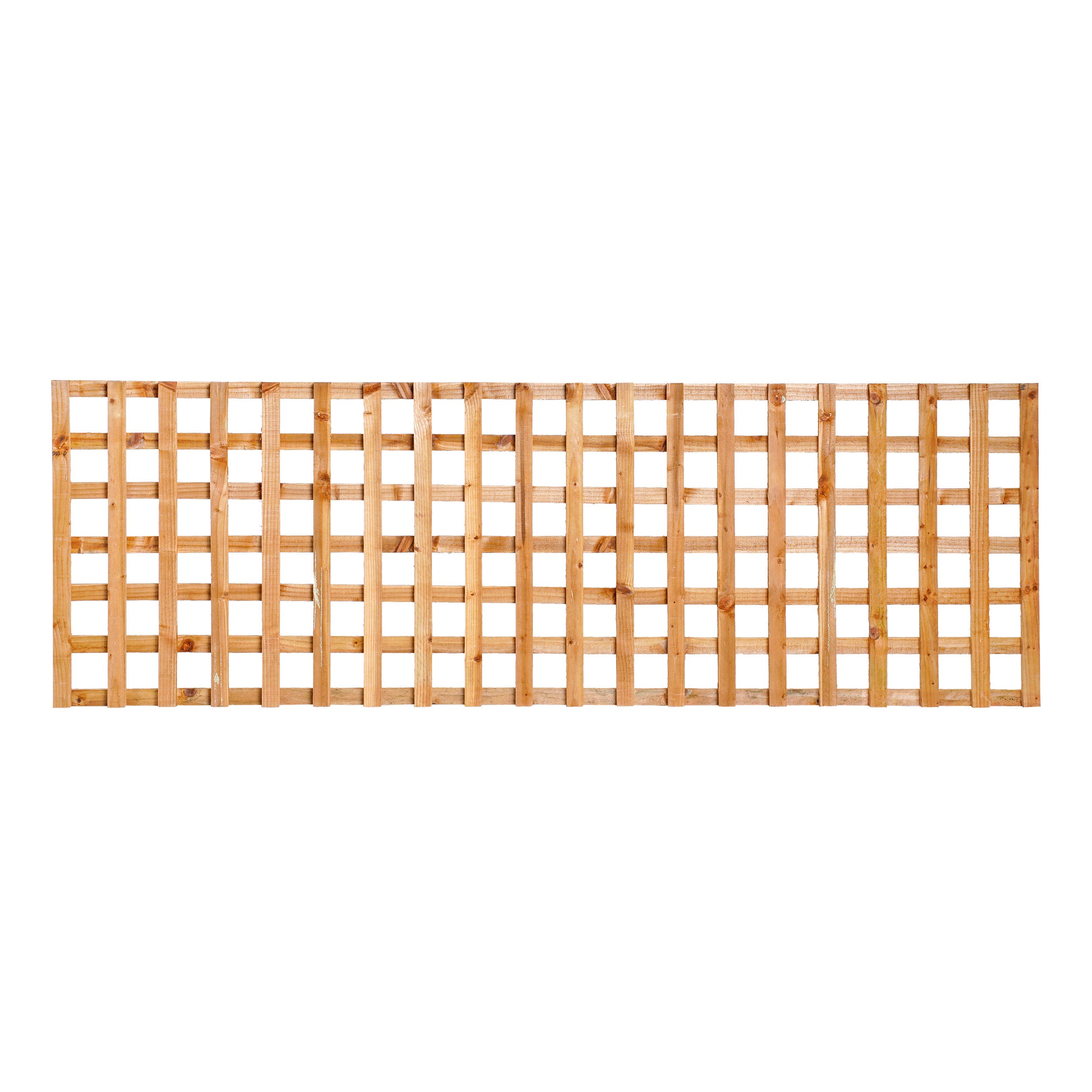 6ft x 2ft Traditional Privacy Square Trellis - Pressure Treated Brown