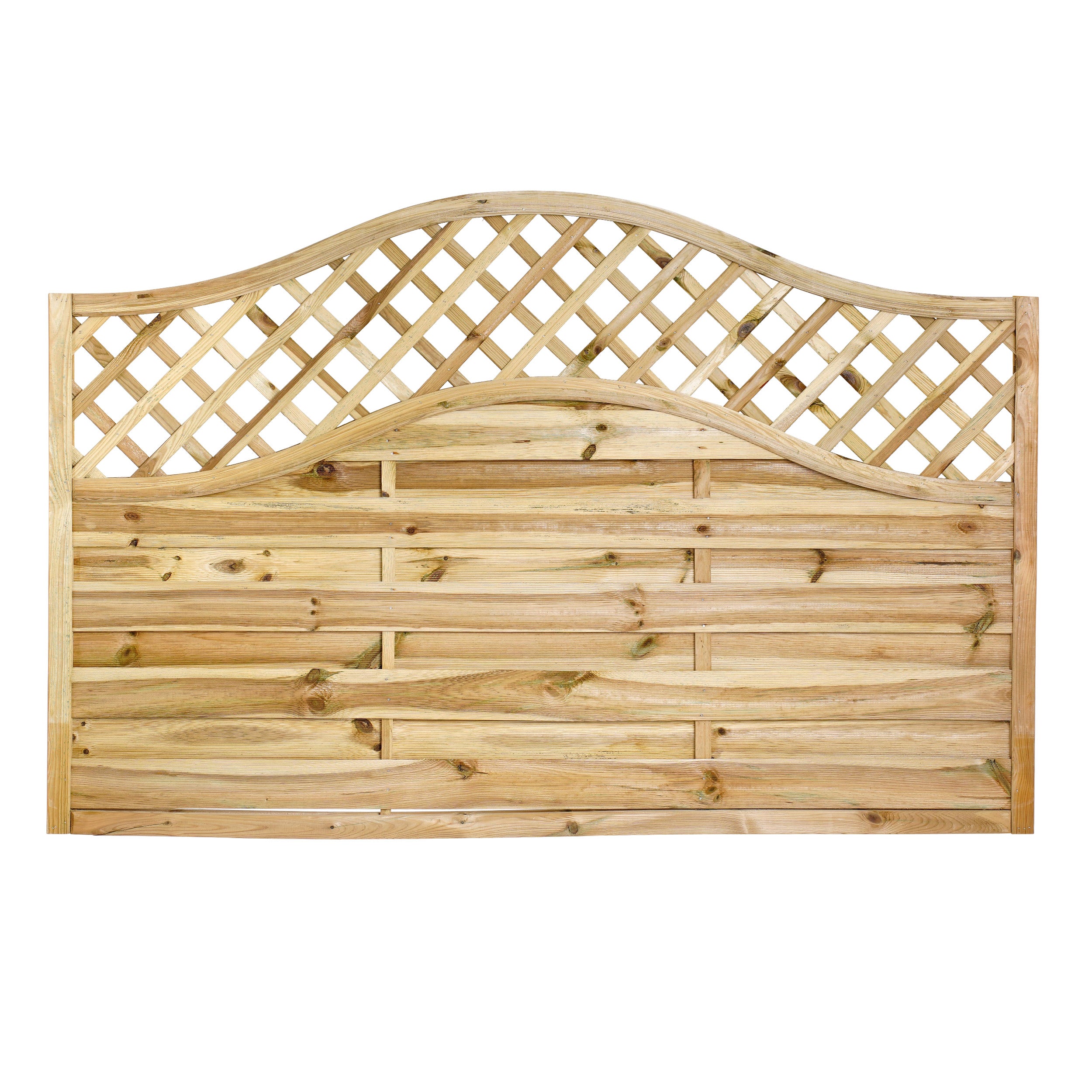 1.82 x 1.0m – 1.2m Omega Lattice Top Fence Panel - Pressure Treated Green