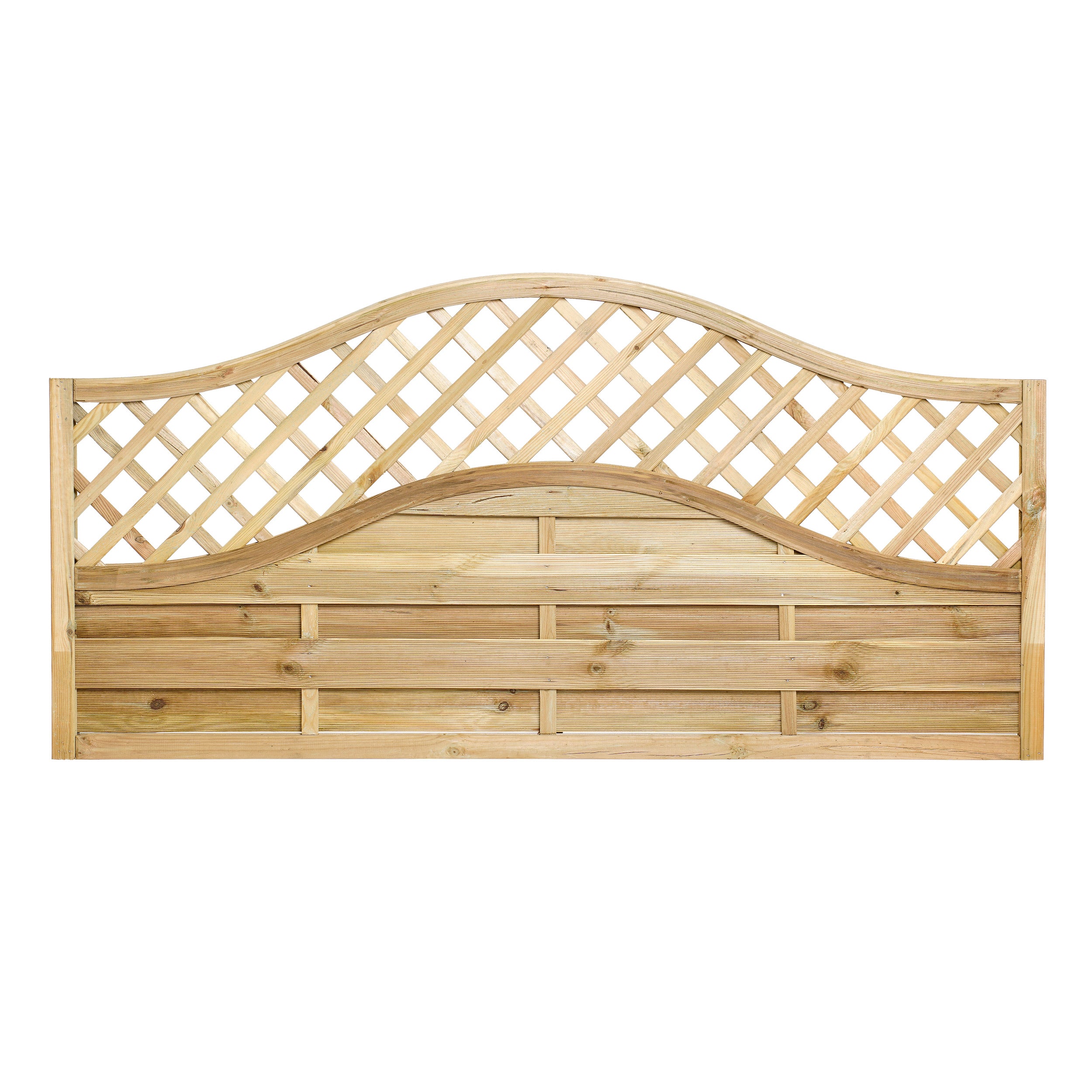 1.82 x 0.7m – 0.9m Omega Lattice Top Fence Panel - Pressure Treated Green