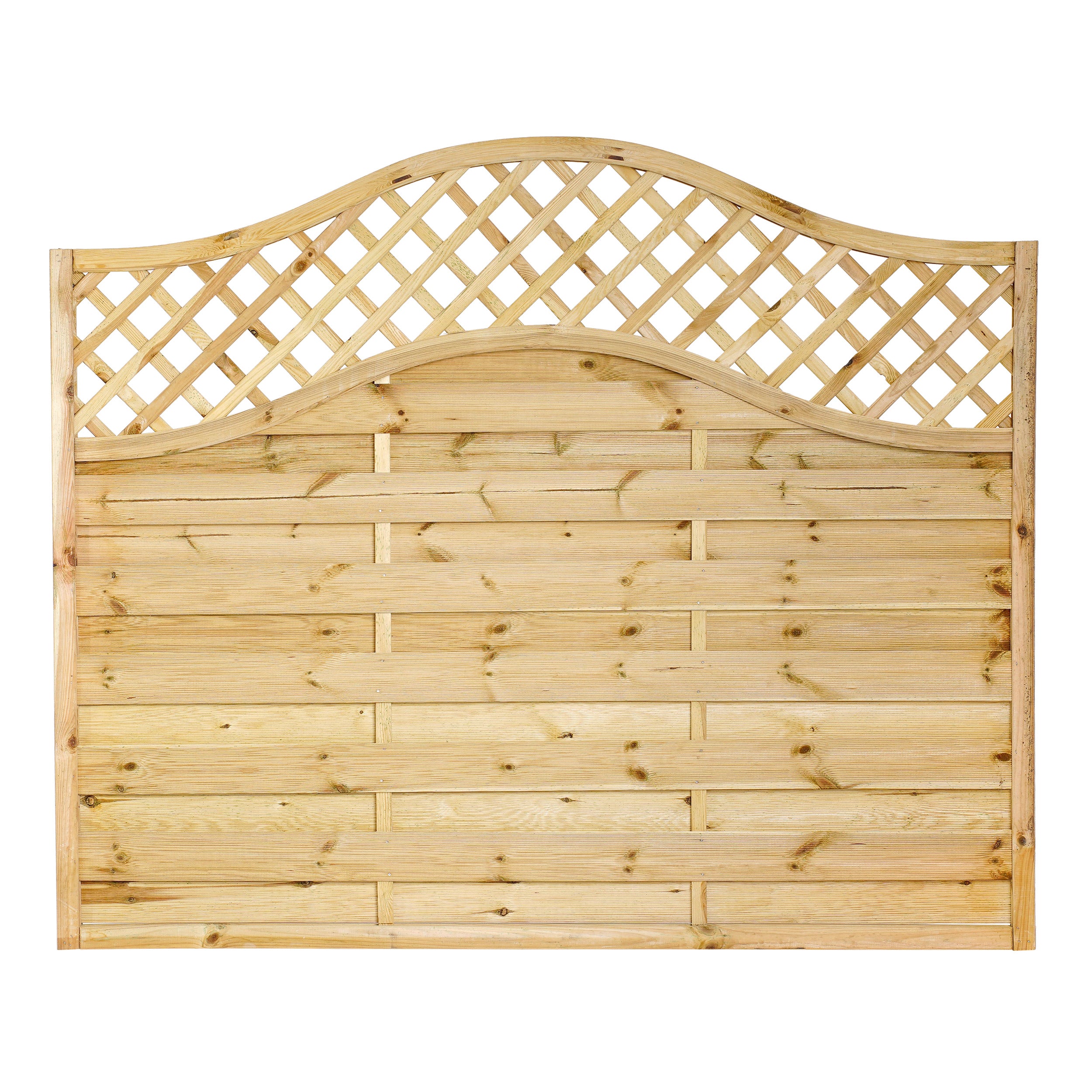 1.82 x 1.3m – 1.5m Omega Lattice Top Fence Panel - Pressure Treated Green