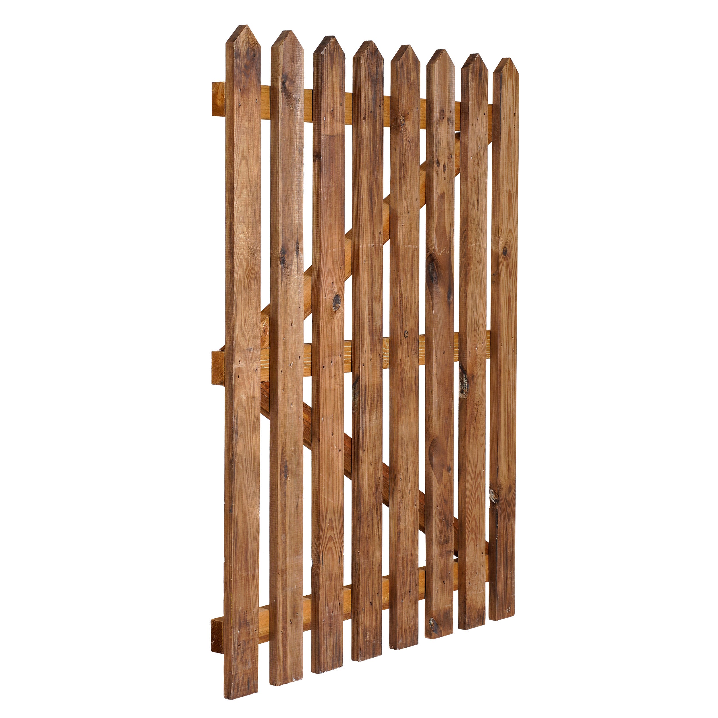 30 degree Pointed Picket Front Gate - Pressure Treated Brown
