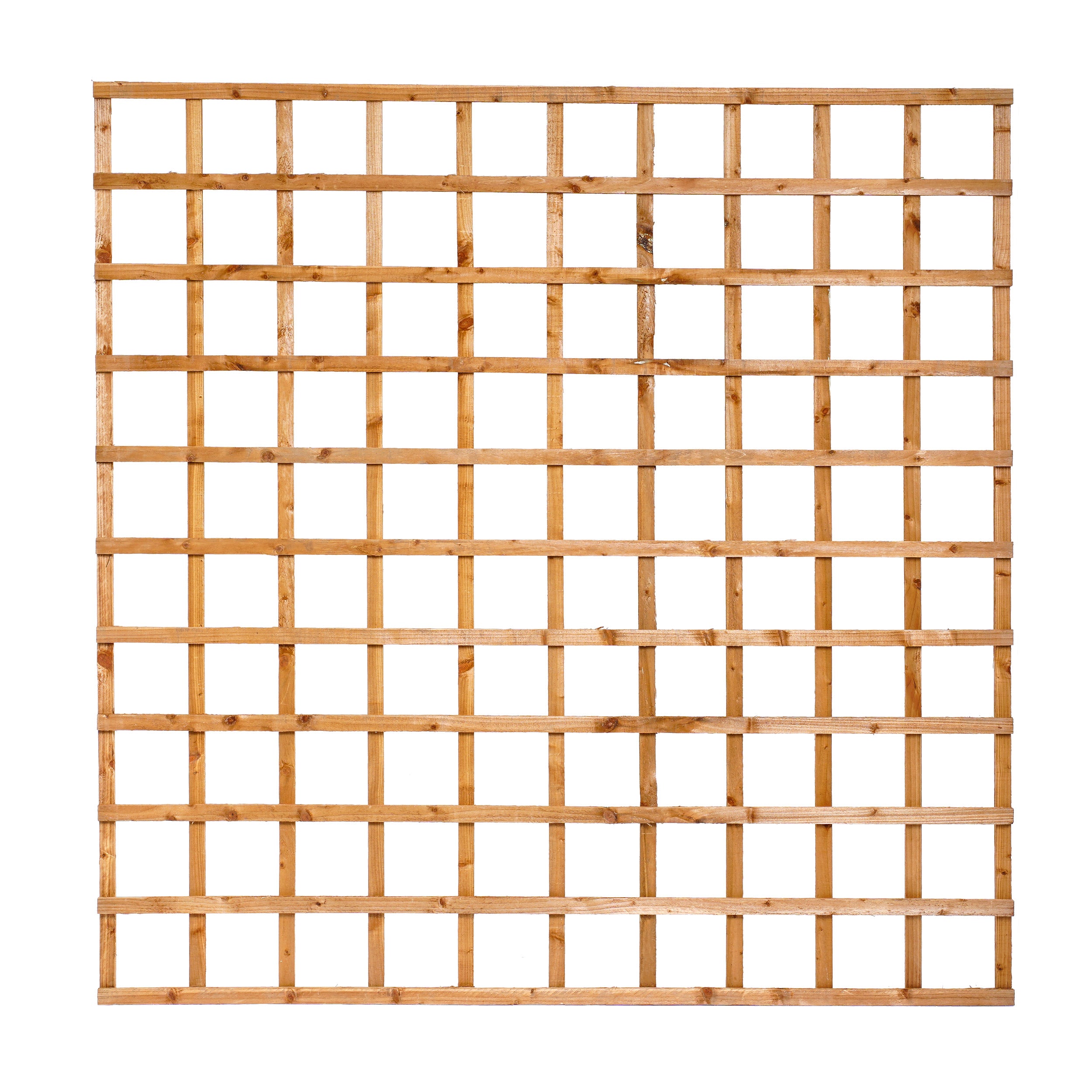 Front image of 6ft x 6ft Traditional Heavy Square Trellis - Pressure Treated Brown