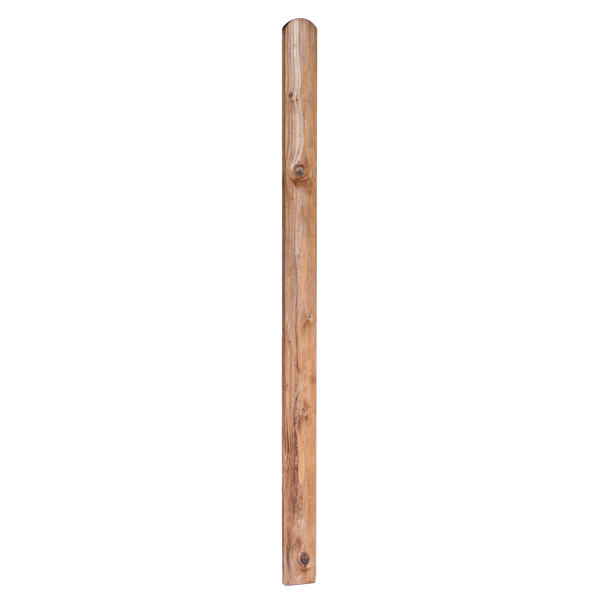 Single Rounded Single Picket Slat - Pressure Treated Brown