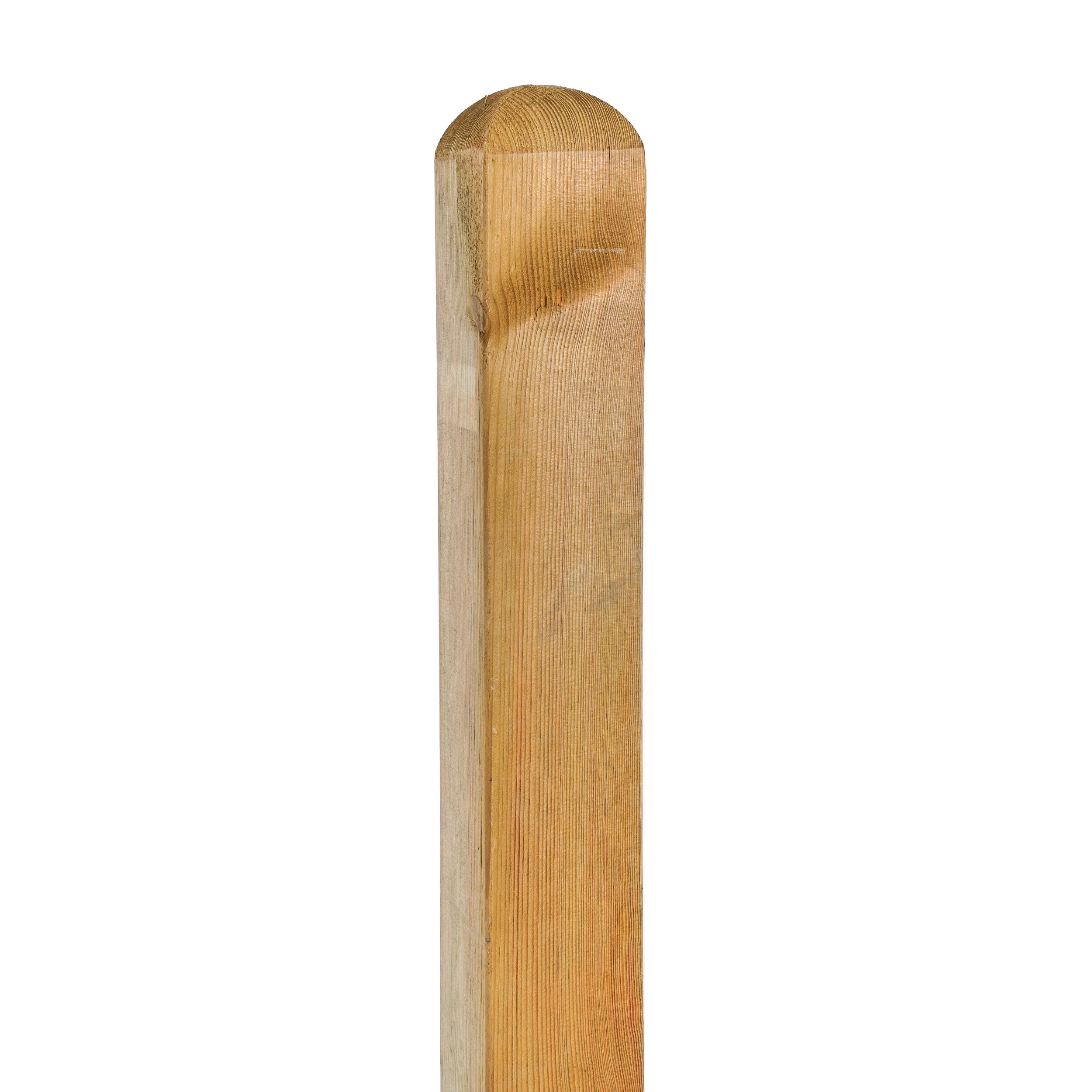 Zoomed in top of Horizontal Planed Timber Fence Post-  Pressure Treated Green